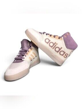 Adidas Drop Step XL Mid Women’s 7.5 Purple Cream Retro Basketball Sneakers NWT